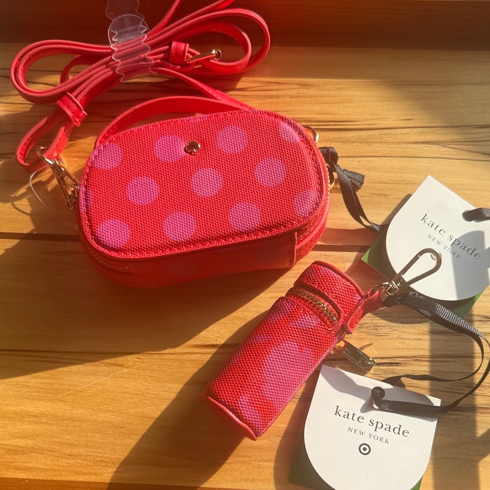 Kate Spade Red x Target Pink Polka Dot Bag Set NWT